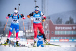 02.12.2021, xkvx, Biathlon IBU World Cup Oestersund, Sprint Women, v.l. Larisa Kuklina (Russia), Dunja Zdouc (Austria) in aktion / in action competes