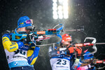 02.12.2021, xkvx, Biathlon IBU World Cup Oestersund, Sprint Men, v.l. Oskar Brandt (Sweden) in aktion am Schiessstand / at the shooting range