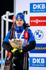 02.12.2021, xkvx, Biathlon IBU World Cup Oestersund, Sprint Men, v.l. Emilien Jacquelin (France) bei der Siegerehrung / at the medal ceremony