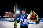 02.12.2021, xkvx, Biathlon IBU World Cup Oestersund, Sprint Men, v.l. Quentin Fillon Maillet (France) nach der Siegerehrung / after the medal ceremony
