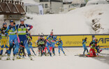 04.12.2021, xetx, Biathlon IBU Cup Sjusjoen, Mass Start Women, v.l. Marion Wiesensarter (GERMANY), Ekaterina Noskova (RUSSIA), Katharina Innerhofer (AUSTRIA)  / 