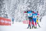 11.12.2021, xkvx, Biathlon IBU World Cup Hochfilzen, Pursuit Men, v.l. Tarjei Boe (Norway), Alexander Loginov (Russia) in aktion / in action competes