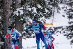 12.12.2021, xljkx, Cross Country FIS World Cup Davos, 15km Men, v.l. Dario Cologna (Switzerland), Sjur Roethe (Norway), Jens Burman (Sweden)  / 
