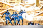 18.12.2021, xkvx, Biathlon IBU World Cup Le Grand Bornand, Pursuit Women, v.l. Anais Bescond (France), Dorothea Wierer (Italy), Lisa Vittozzi (Italy), Dzinara Alimbekava (Belarus) in aktion / in action competes