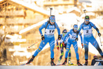18.12.2021, xkvx, Biathlon IBU World Cup Le Grand Bornand, Pursuit Women, v.l. Dorothea Wierer (Italy), Anais Bescond (France), Lisa Vittozzi (Italy) in aktion / in action competes