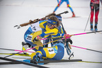 18.12.2021, xkvx, Biathlon IBU World Cup Le Grand Bornand, Pursuit Women, v.l. Hanna Oeberg (Sweden), Elvira Oeberg (Sweden) im Ziel / in the finish