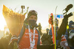18.12.2021, xkvx, Biathlon IBU World Cup Le Grand Bornand, Pursuit Men, v.l. Quentin Fillon Maillet (France) nach der Siegerehrung / after the medal ceremony
