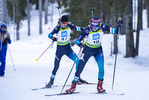 18.12.2021, xsoex, Biathlon Alpencup Pokljuka, Sprint Men, v.l. Jonin Wyss (Switzerland), Gianmaria Tedaldi (Switzerland)  / 
