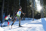 18.12.2021, xsoex, Biathlon Alpencup Pokljuka, Sprint Men, v.l. Matija Plesko (Slovenia), Alexander Finze (Germany)  / 