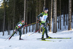 18.12.2021, xsoex, Biathlon Alpencup Pokljuka, Sprint Men, v.l. Domenic Endler (Germany), Simon Gross (Germany)  / 