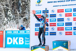19.12.2021, xkvx, Biathlon IBU World Cup Le Grand Bornand, Mass Start Women, v.l. Julia Simon (France) bei der Siegerehrung / at the medal ceremony