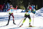 19.12.2021, xsoex, Biathlon Alpencup Pokljuka, Sprint Women, v.l. Paula Dressler (Germany), Sirse Tinkara Florjanc (Slovenia)  / 