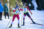 19.12.2021, xsoex, Biathlon Alpencup Pokljuka, Sprint Men, v.l. David Langegger  (Austria), Daniel Glasser  (Austria)  / 