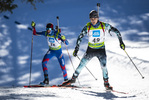 19.12.2021, xsoex, Biathlon Alpencup Pokljuka, Sprint Men, v.l. Vitus Vonnahme  (Germany), Benjamin Fuchs  (Germany)  / 