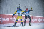 07.01.2022, xkvx, Biathlon IBU World Cup Oberhof, Sprint Men, v.l. Jesper Nelin (Sweden), Johannes Kuehn (Germany) in aktion / in action competes