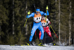 13.01.2022, xsoex, Biathlon IBU Junior Cup Pokljuka, Sprint Men, v.l. Christoph Pircher (Italy), Jakob Feuersinger (Austria) in aktion / in action competes
