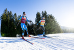 19.01.2022, xkvx, Biathlon IBU World Cup Anterselva, Training Women and Men, v.l. Anais Chevalier-Bouchet (France), Coach Frederic Jean (France) in aktion / in action competes
