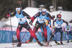 22.01.2022, xkvx, Biathlon IBU World Cup Anterselva, Mass Start Men, v.l. Sturla Holm Laegreid (Norway), Sivert Guttorm Bakken (Norway) in aktion / in action competes