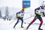 29.01.2022, xsoex, Biathlon IBU Open European Championships Arber, Pursuit Men, v.l. Philipp Horn (Germany), Aleksander Fjeld Andersen (Norway)  / 