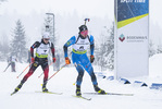 29.01.2022, xsoex, Biathlon IBU Open European Championships Arber, Pursuit Men, v.l. Sverre Dahlen Aspenes (Norway), Emilien Claude (France)  / 