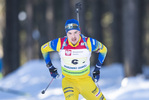 31.01.2021, xtwx, Biathlon IBU European Championships Duszniki Zdroj, Mixed Staffel, v.l. Oskar Brandt (Sweden) in Aktion / in action competes